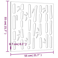 Produktbild för Väggdekoration 55x55 cm rosttrögt stål bambudesign