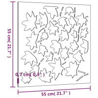 Produktbild för Väggdekoration 55x55 cm rosttrögt stål lönndesign