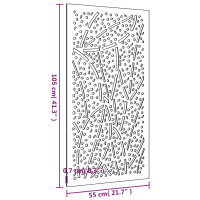 Produktbild för Väggdekoration 105x55 cm rosttrögt stål bladdesign