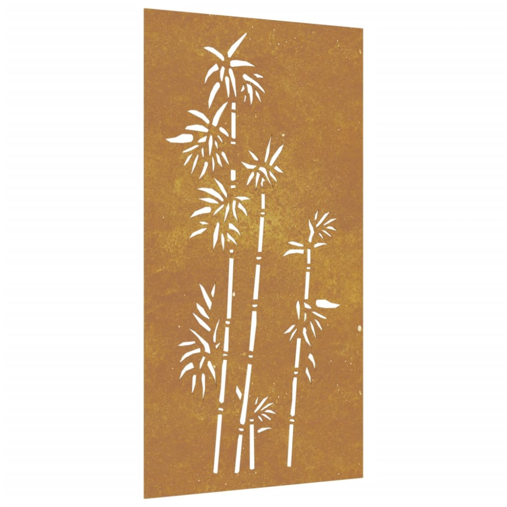 Produktbild för Väggdekoration 105x55 cm rosttrögt stål bambudesign