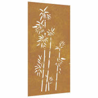 Produktbild för Väggdekoration 105x55 cm rosttrögt stål bambudesign