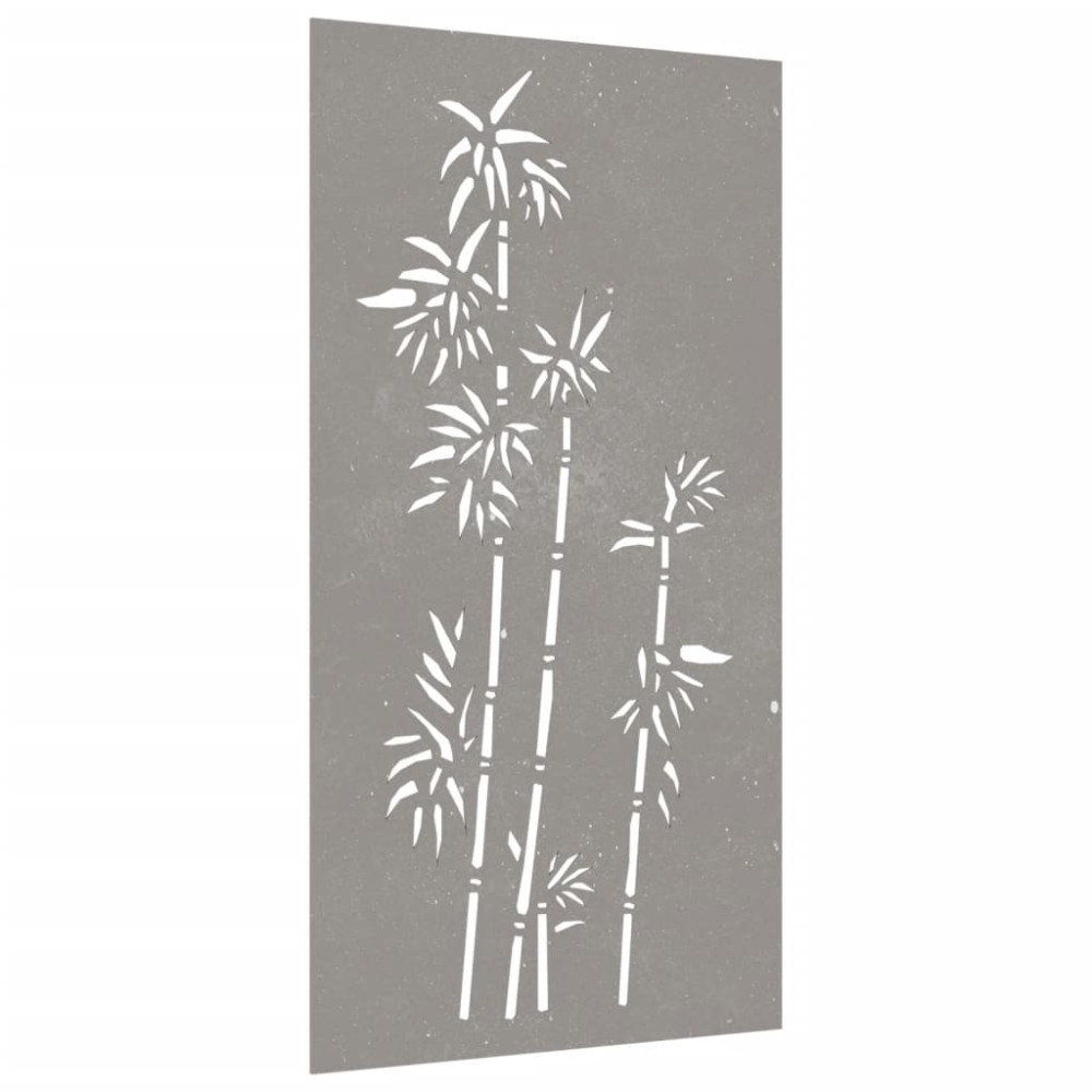 Produktbild för Väggdekoration 105x55 cm rosttrögt stål bambudesign