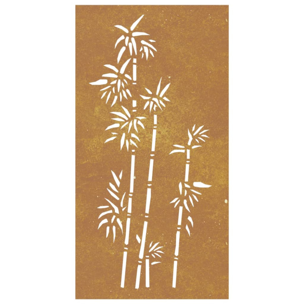 Produktbild för Väggdekoration 105x55 cm rosttrögt stål bambudesign