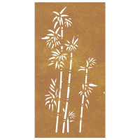 Produktbild för Väggdekoration 105x55 cm rosttrögt stål bambudesign