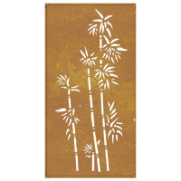 Produktbild för Väggdekoration 105x55 cm rosttrögt stål bambudesign