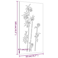 Produktbild för Väggdekoration 105x55 cm rosttrögt stål bambudesign