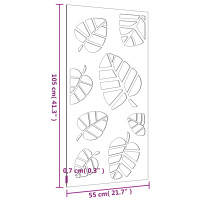 Produktbild för Väggdekoration 105x55 cm rosttrögt stål bladdesign