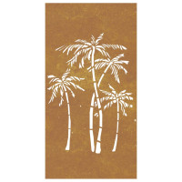 Produktbild för Väggdekoration 105x55 cm rosttrögt stål palmdesign