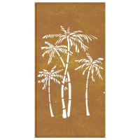 Produktbild för Väggdekoration 105x55 cm rosttrögt stål palmdesign