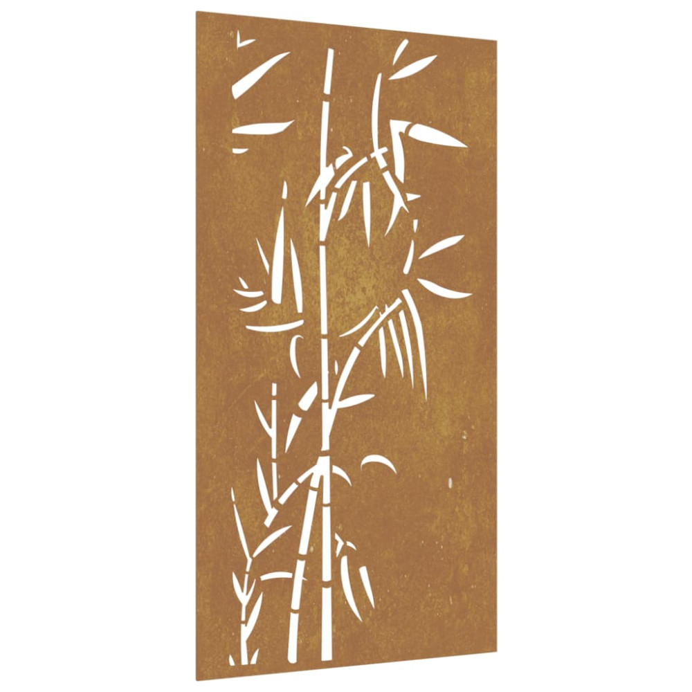 Produktbild för Väggdekoration 105x55 cm rosttrögt stål bambudesign
