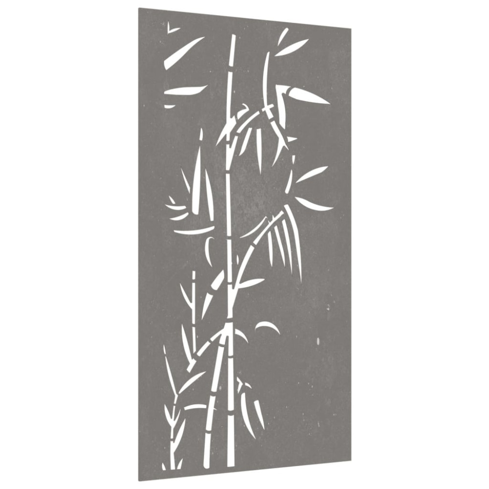 Produktbild för Väggdekoration 105x55 cm rosttrögt stål bambudesign