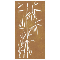 Produktbild för Väggdekoration 105x55 cm rosttrögt stål bambudesign