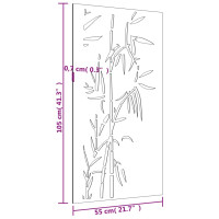 Produktbild för Väggdekoration 105x55 cm rosttrögt stål bambudesign