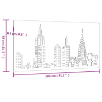 Produktbild för Väggdekoration 105x55 cm rosttrögt stål stadsdesign