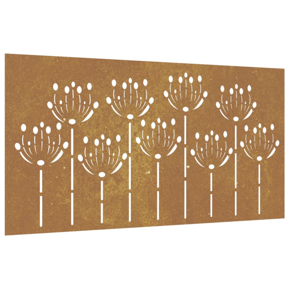 Produktbild för Väggdekoration 105x55 cm rosttrögt stål blomdesign