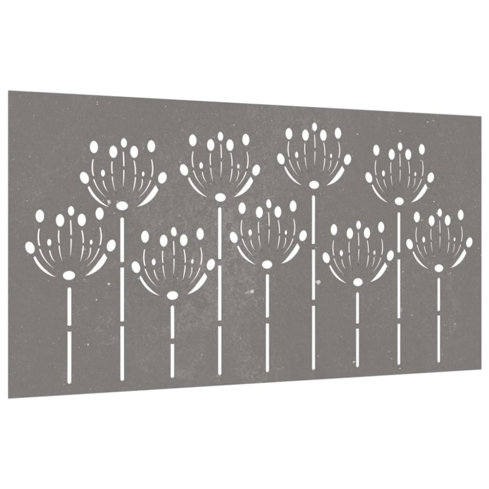 Produktbild för Väggdekoration 105x55 cm rosttrögt stål blomdesign