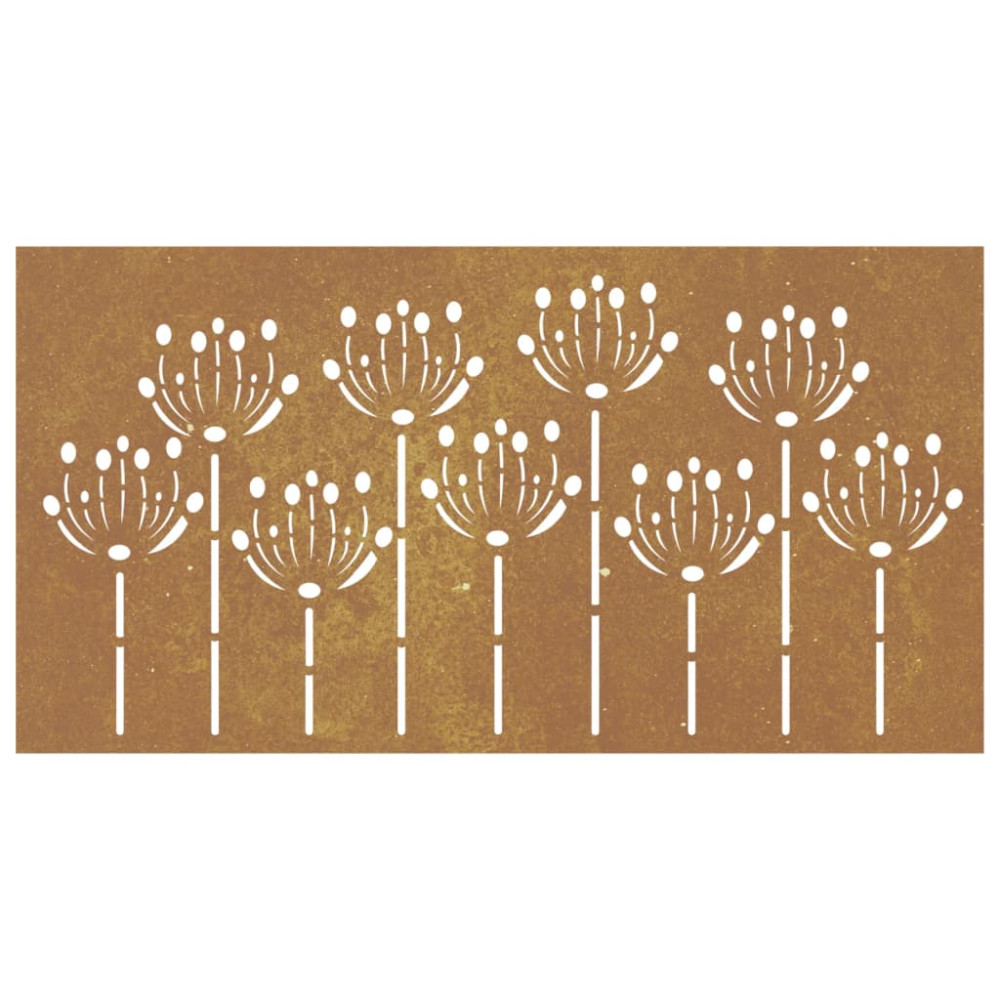 Produktbild för Väggdekoration 105x55 cm rosttrögt stål blomdesign