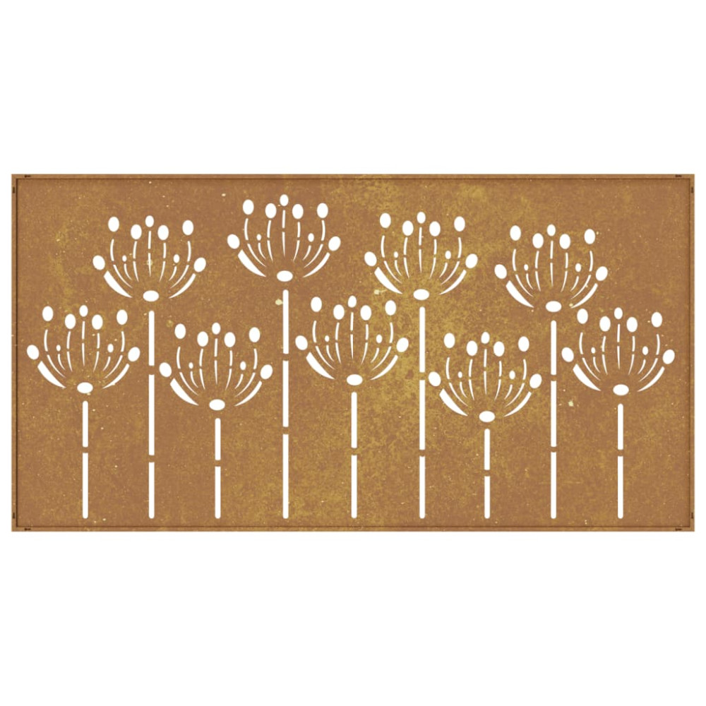 Produktbild för Väggdekoration 105x55 cm rosttrögt stål blomdesign