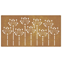 Produktbild för Väggdekoration 105x55 cm rosttrögt stål blomdesign