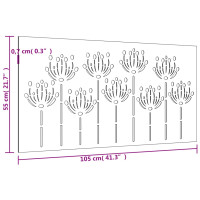 Produktbild för Väggdekoration 105x55 cm rosttrögt stål blomdesign