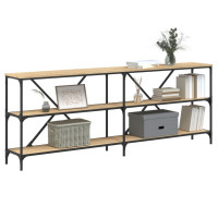 Produktbild för Konsolbord sonoma-ek 200x30x75 cm konstruerat trä och järn