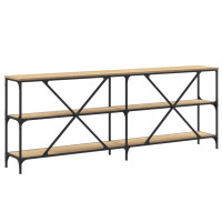 Produktbild för Konsolbord sonoma-ek 200x30x75 cm konstruerat trä och järn