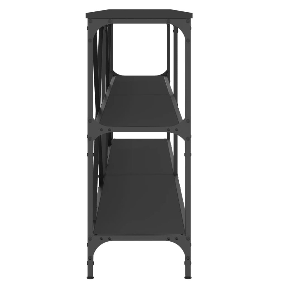 Produktbild för Konsolbord svart 200x30x75 cm konstruerat trä och järn
