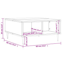 Produktbild för Soffbord svart 60x60x30 cm konstruerat trä