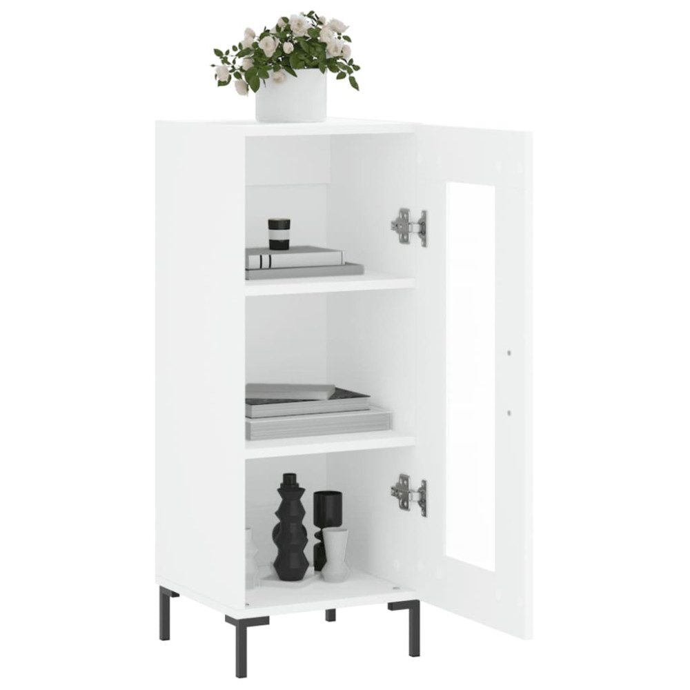 Produktbild för Skänk vit 34,5x34x90 cm konstruerat trä