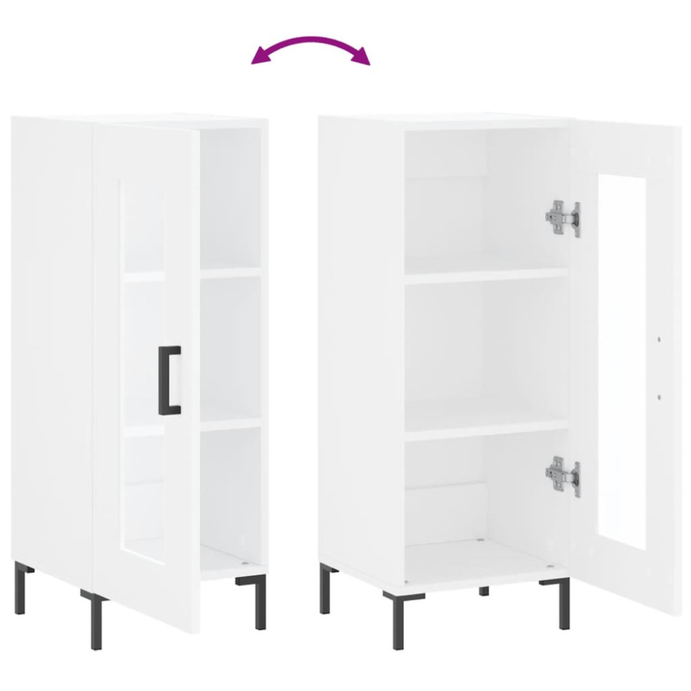 Produktbild för Skänk vit 34,5x34x90 cm konstruerat trä
