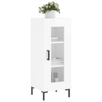Produktbild för Skåp vit högglans 34,5x34x90 cm konstruerat trä