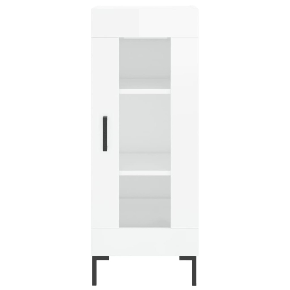 Produktbild för Skåp vit högglans 34,5x34x90 cm konstruerat trä