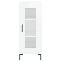 Produktbild för Skåp vit högglans 34,5x34x90 cm konstruerat trä