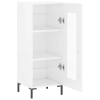 Produktbild för Skåp vit högglans 34,5x34x90 cm konstruerat trä