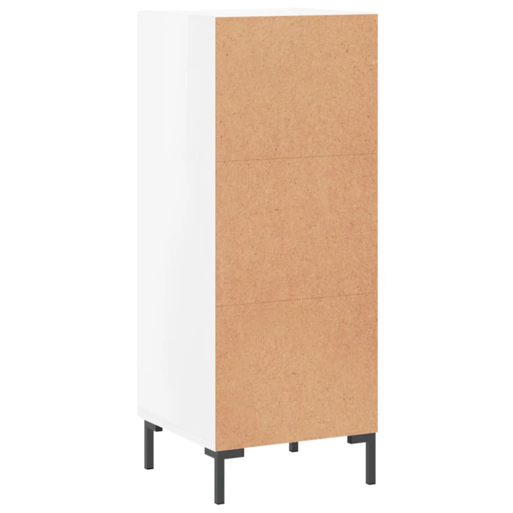 Produktbild för Skåp vit högglans 34,5x34x90 cm konstruerat trä