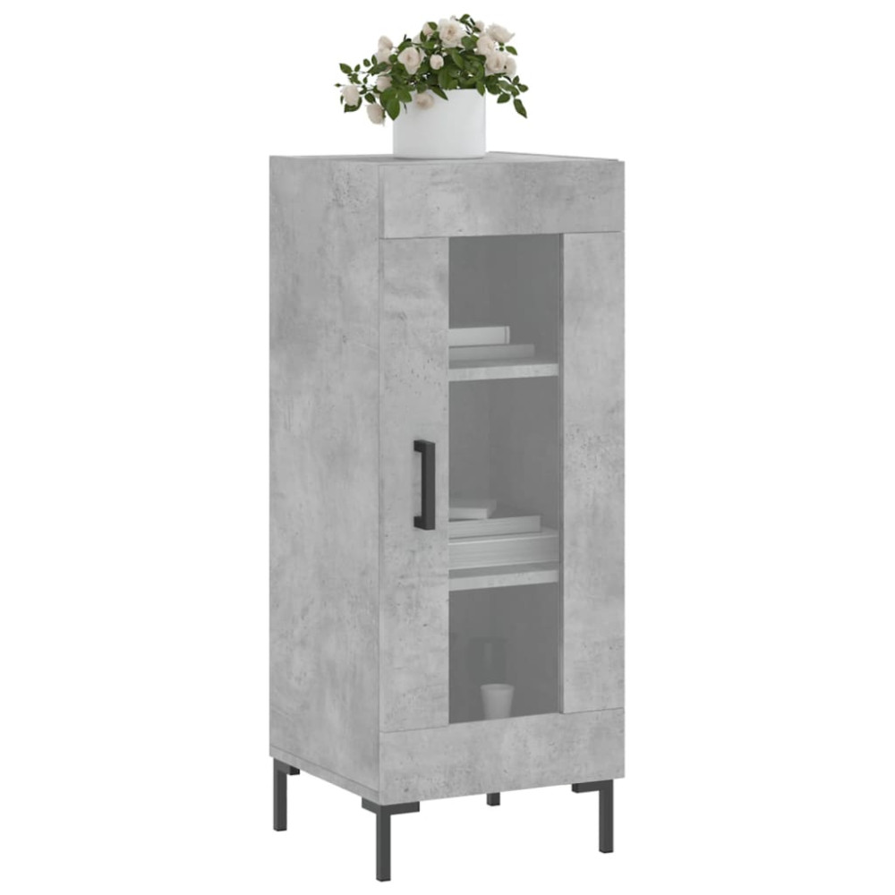 Produktbild för Skåp betonggrå 34,5x34x90 cm konstruerat trä