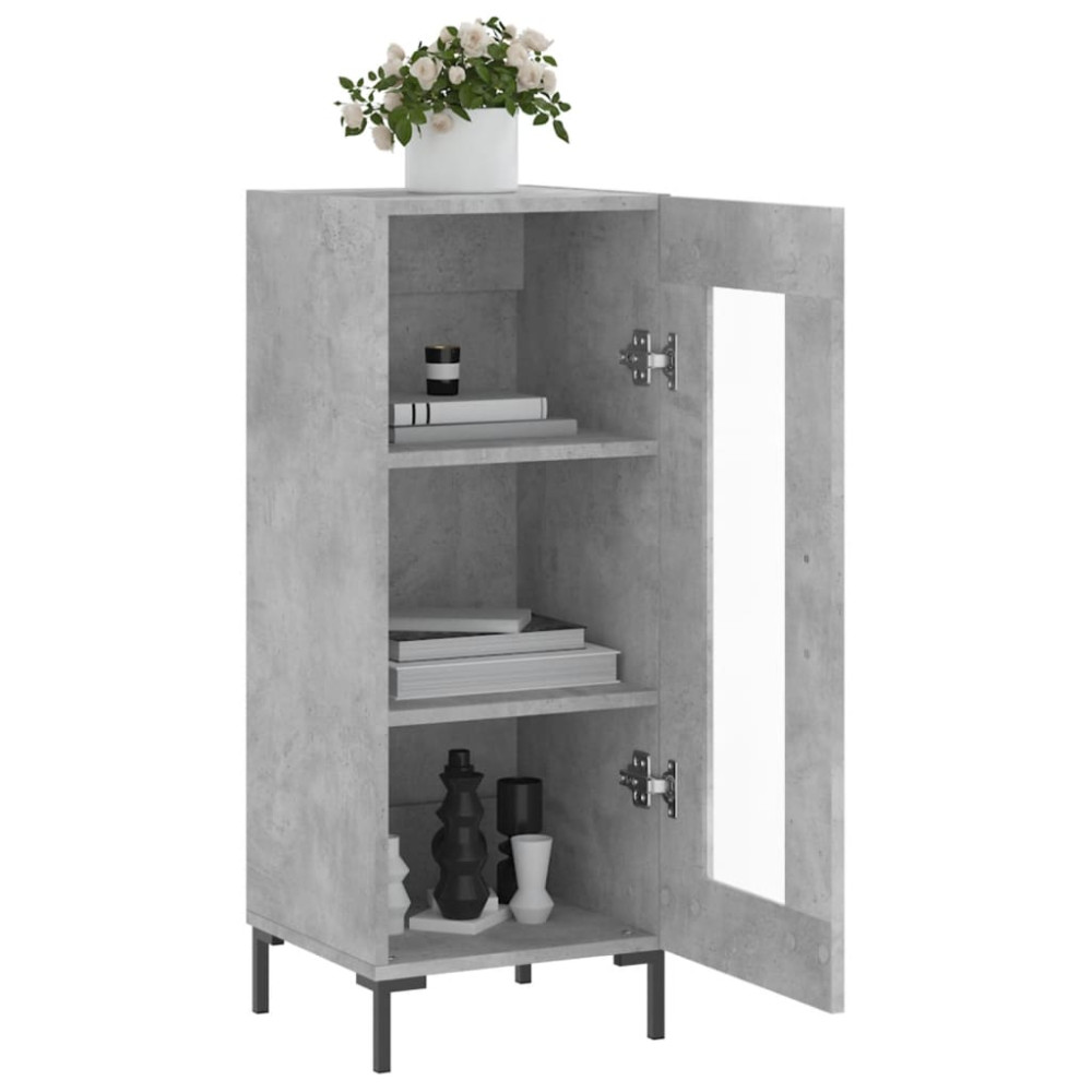 Produktbild för Skåp betonggrå 34,5x34x90 cm konstruerat trä