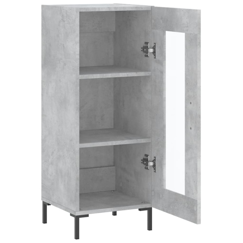 Produktbild för Skåp betonggrå 34,5x34x90 cm konstruerat trä