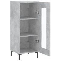 Produktbild för Skåp betonggrå 34,5x34x90 cm konstruerat trä