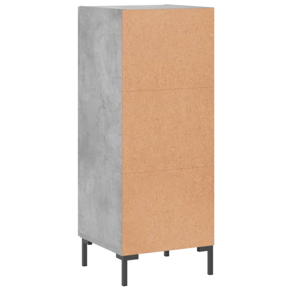 Produktbild för Skåp betonggrå 34,5x34x90 cm konstruerat trä