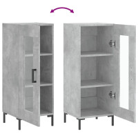 Produktbild för Skåp betonggrå 34,5x34x90 cm konstruerat trä