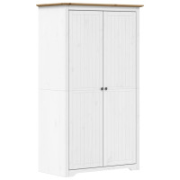 Produktbild för Klädskåp BODO vit och brun 99x53,5x173 cm massiv furu