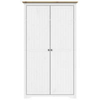 Produktbild för Klädskåp BODO vit och brun 99x53,5x173 cm massiv furu