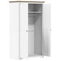 Produktbild för Klädskåp BODO vit och brun 99x53,5x173 cm massiv furu
