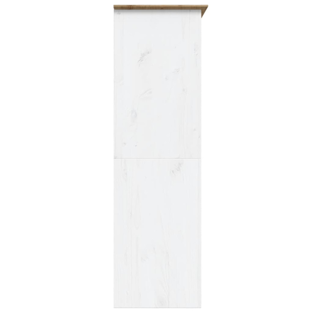 Produktbild för Klädskåp BODO vit och brun 146x53,5x173 cm massiv furu