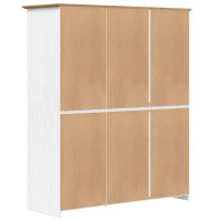 Produktbild för Klädskåp BODO vit och brun 146x53,5x173 cm massiv furu
