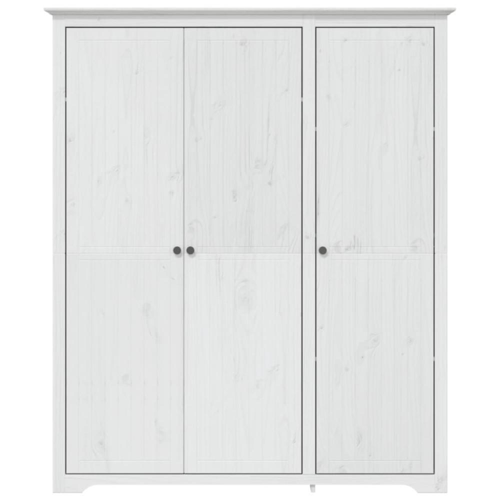 Produktbild för Klädskåp BODO vit 146x53,5x173 cm massiv furu