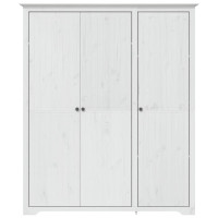 Produktbild för Klädskåp BODO vit 146x53,5x173 cm massiv furu