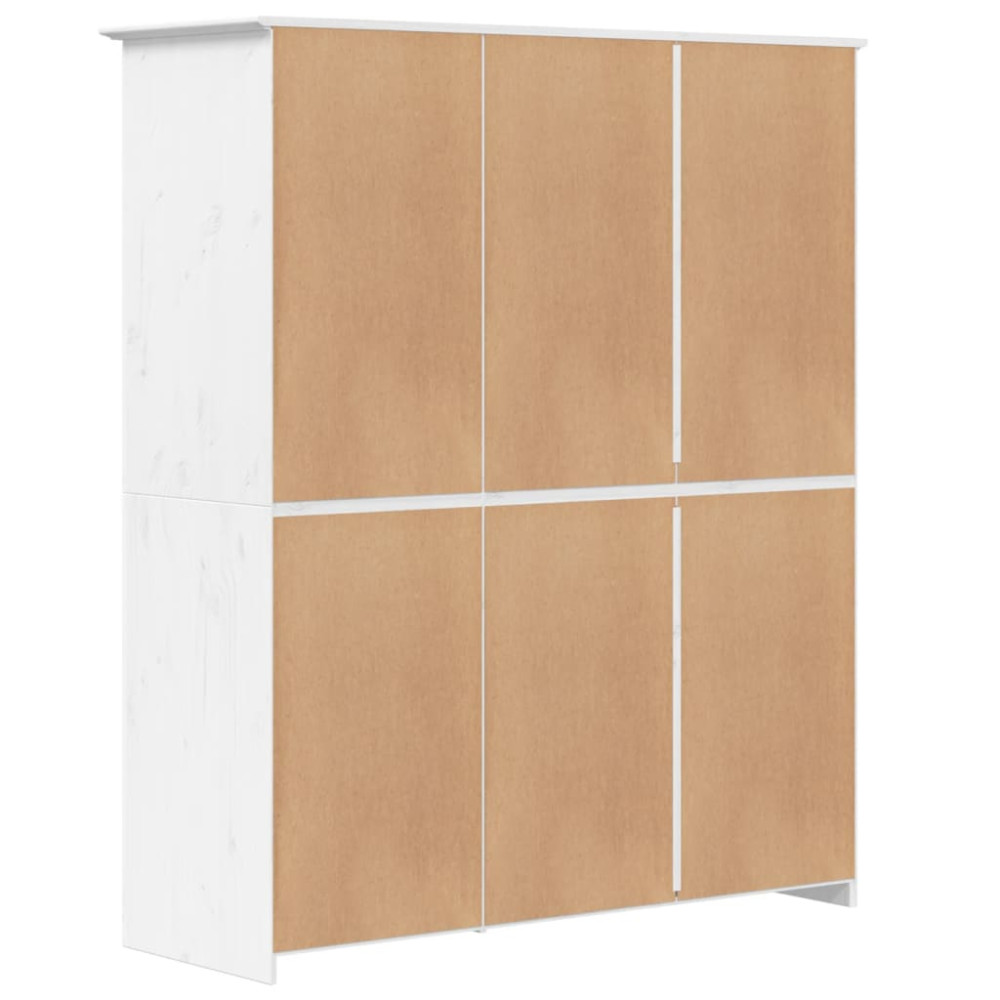Produktbild för Klädskåp BODO vit 146x53,5x173 cm massiv furu