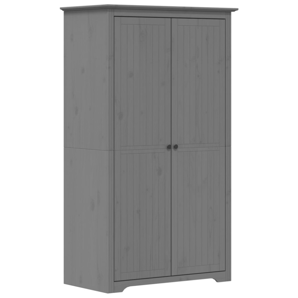 Produktbild för Klädskåp BODO grå 99x53,5x173 cm massiv furu
